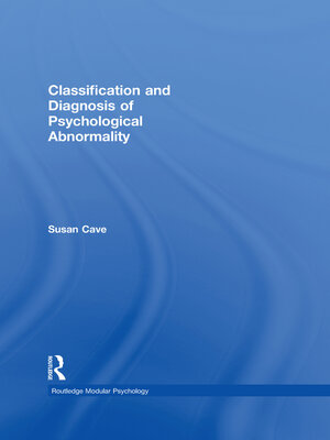 cover image of Classification and Diagnosis of Psychological Abnormality